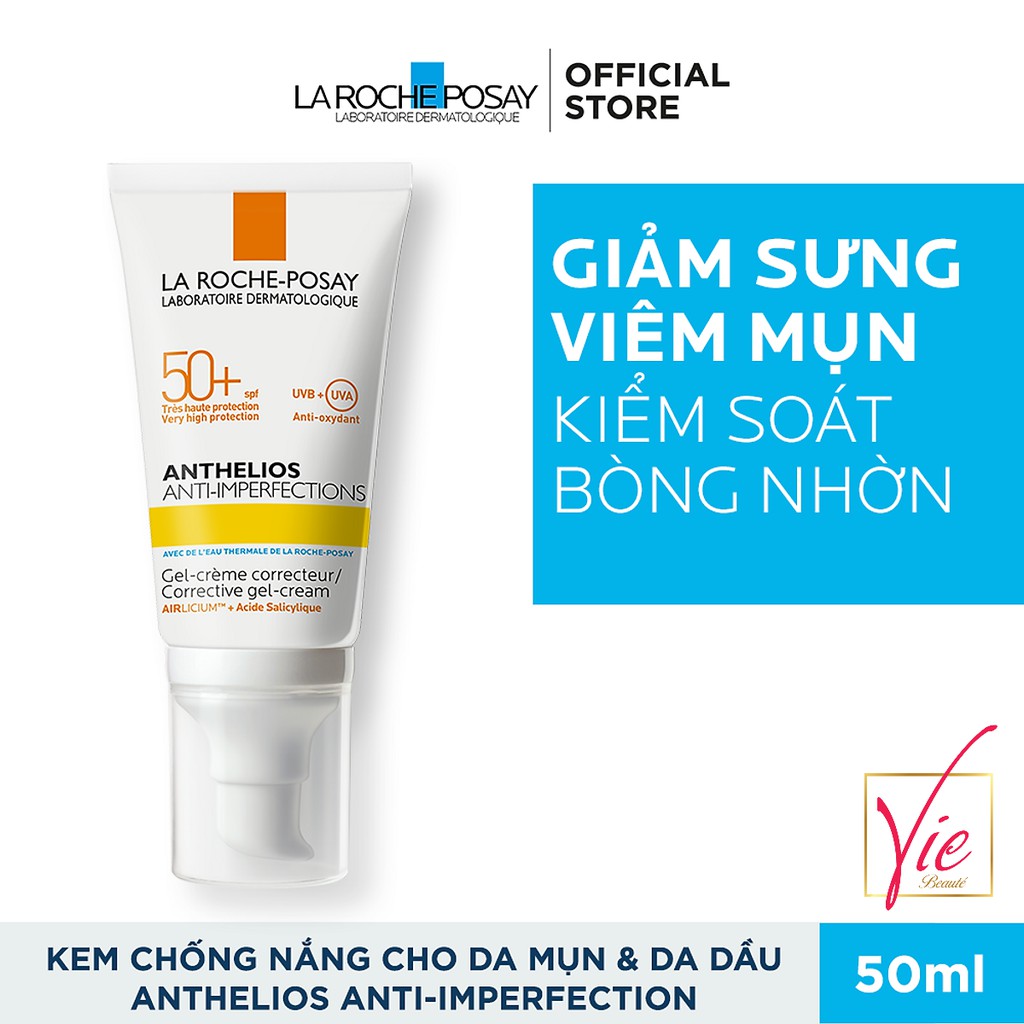 Kem Chống Nắng LA ROCHE-POSAY ANTHELIOS ANTI-IMPERFECTIONS 50ml Giảm Mụn Và Ngăn Ngừa Mụn Tái Phát