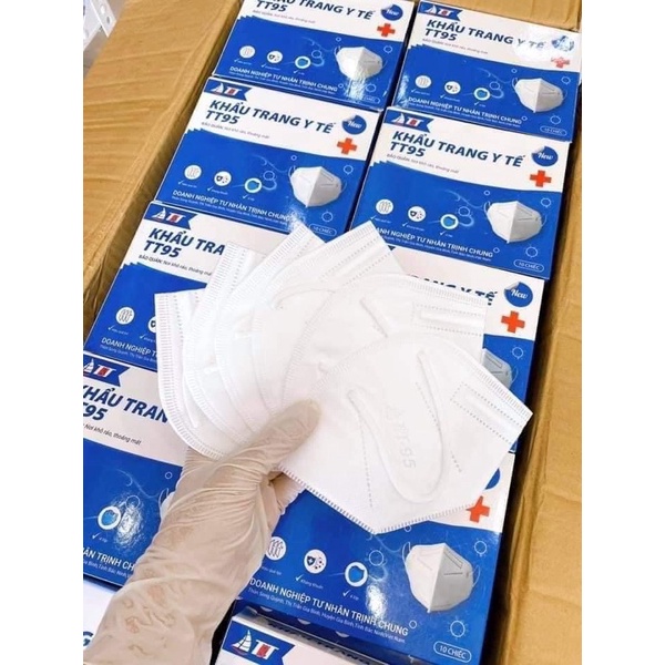 Khẩu trang TT95 chính hãng-Sét 10 hộp (100 Cái)