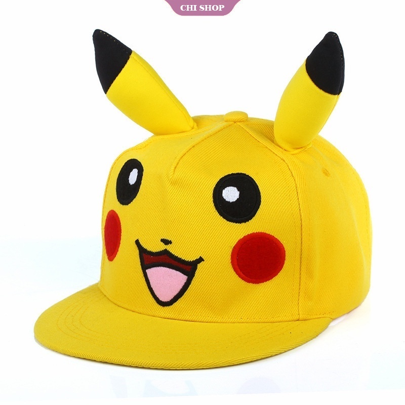 Mũ Lưỡi Trai Họa Tiết Hoạt Hình Pokemon Pikachu Phong Cách hip hop Thời Trang