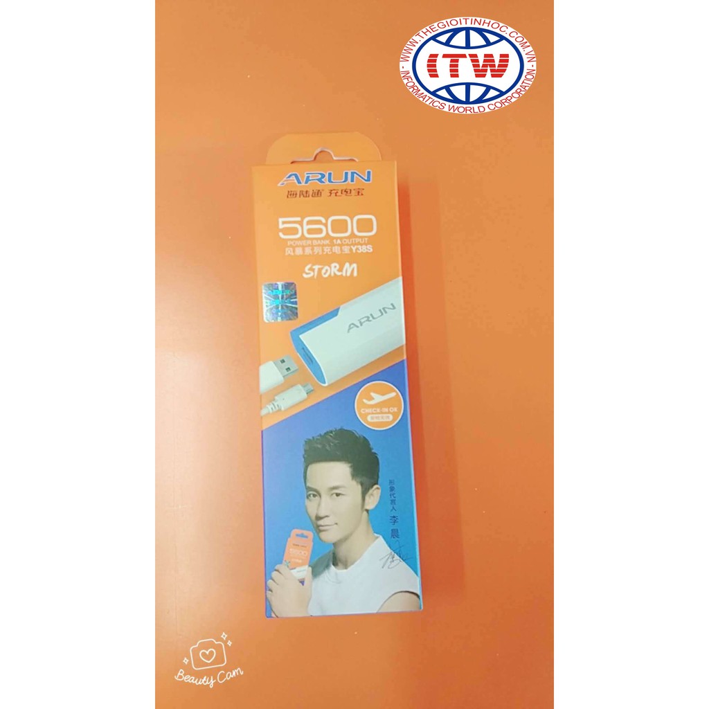 Pin dự phòng Arun 5600 có đèn LED-Y38S 5600mAh
