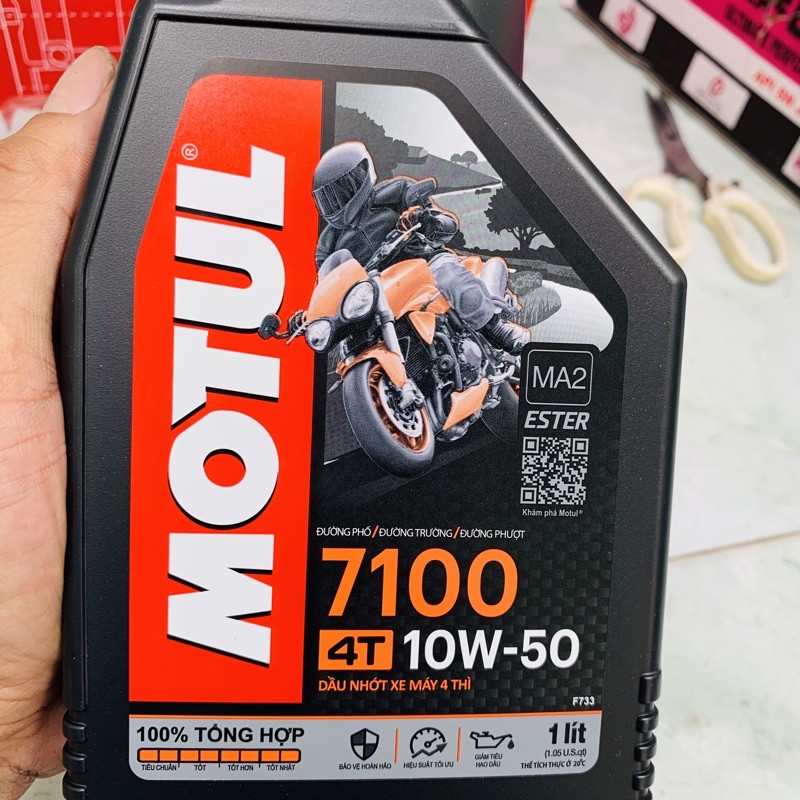 Nhớt Cao Cấp Xe Số - Tay Côn Motul 7100 4T 10W-50 Ester Core Tổng Hợp 100% Api SN Made in Motul Viet Nam