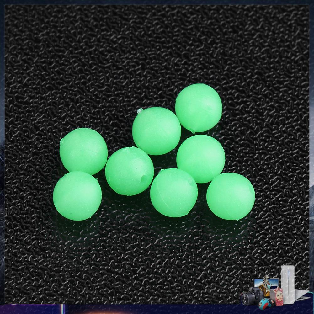 100 Hạt nhựa dạ quang 5mm làm mồi câu cá
