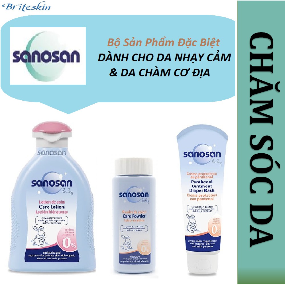 Bộ Sản Phẩm Chăm Sóc Da Cho Trẻ Em Sanosan Baby Chiết Xuất Olive Hữu Cơ - Nhập Khẩu Đức