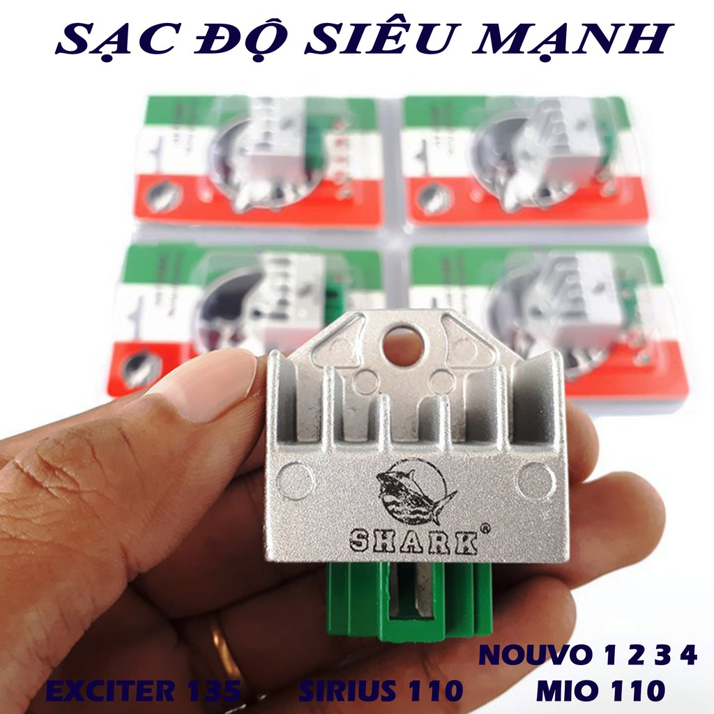 Sạc độ cho Exciter 135, Nouvo 1 2 3 4, Sirius 110 Mio 110 xăng cơ - Shark Malaysia