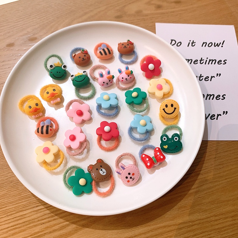 [Bộ 10] Dây Buộc Tóc Dây Cột Tóc Hoạt Hình Dễ Thương Phụ Kiện Thời Trang Cho Bé AB006