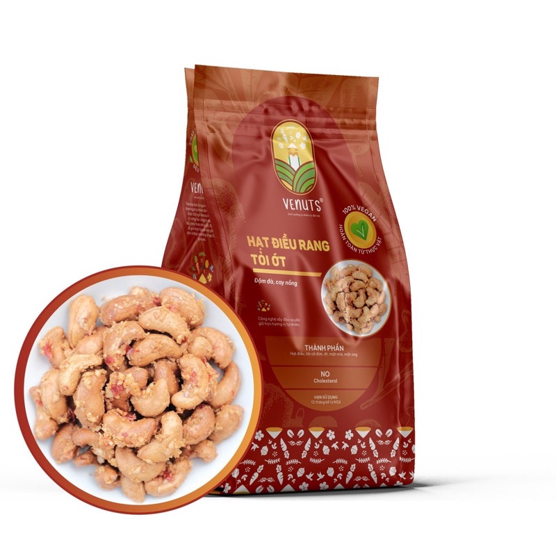 [HÀNG CHÍNH HÃNG] HẠT ĐIỀU RANG TỎI ỚT VENUTS 380G