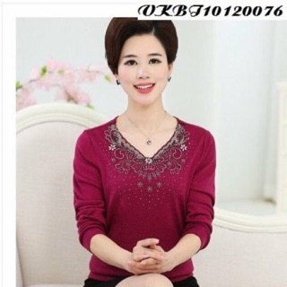 Áo len  cho người trung niên - áo đính đá sang trọng
