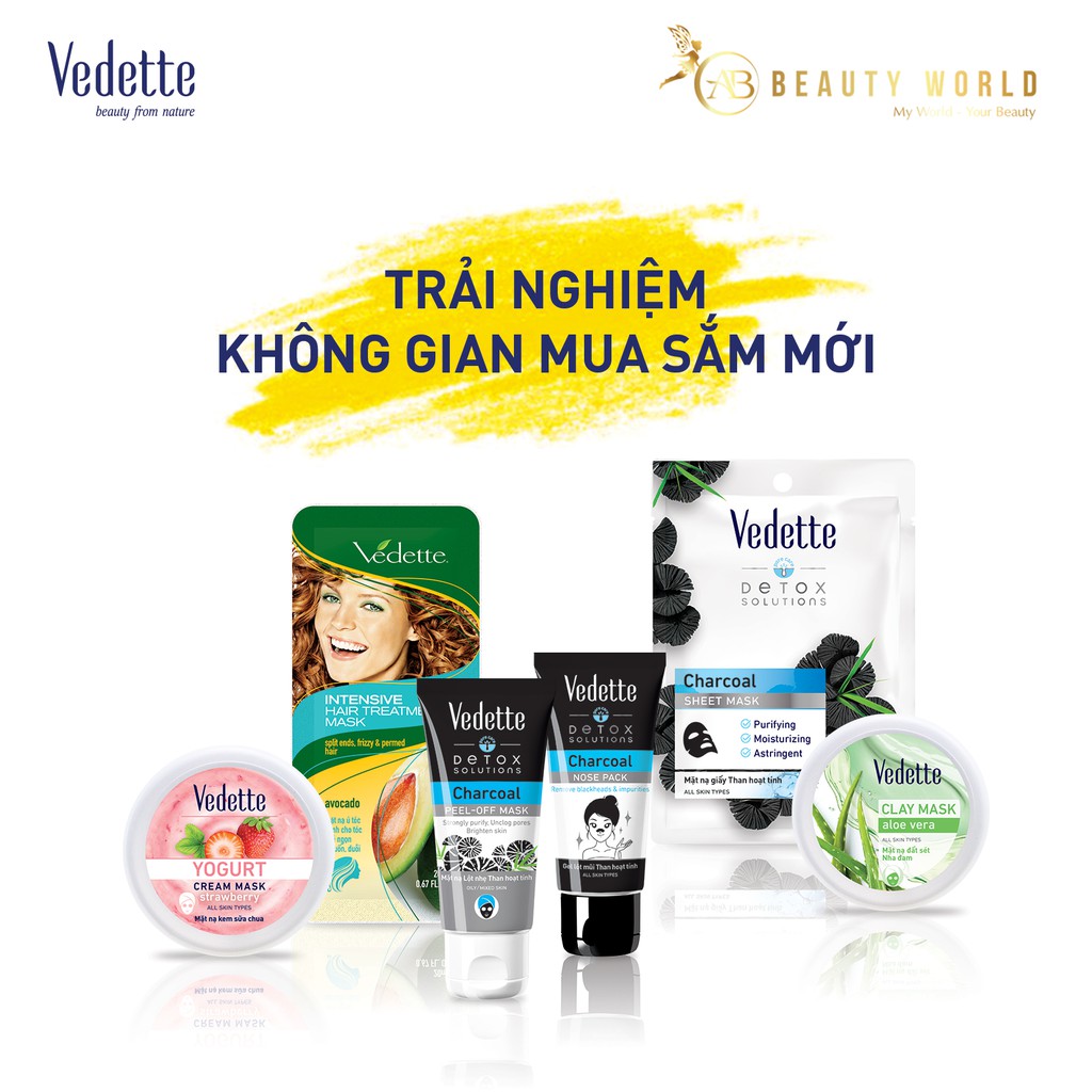 Mặt Nạ Lột Nhẹ Than Hoạt Tính Vedette  50ml