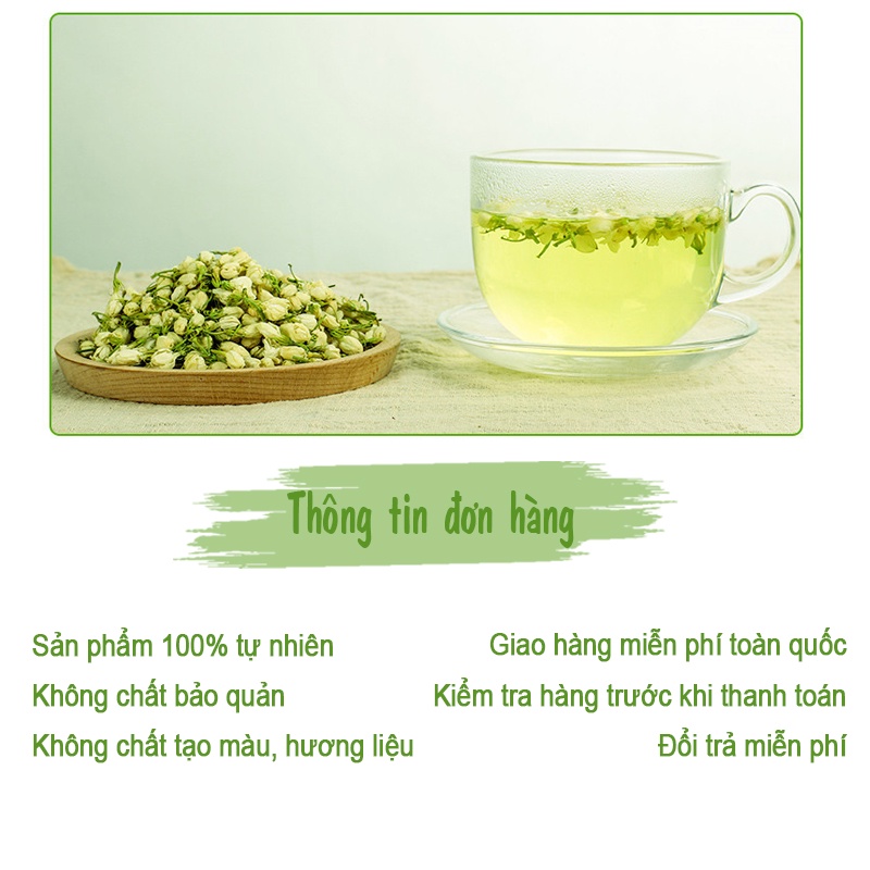 Trà Hoa Nhài (Hoa Lài) 100gr ❤️Freeship❤️ Sấy lạnh Nguyên Bông Trắng Đẹp Thượng Hạng giảm căng thẳng giảm Cholesterol