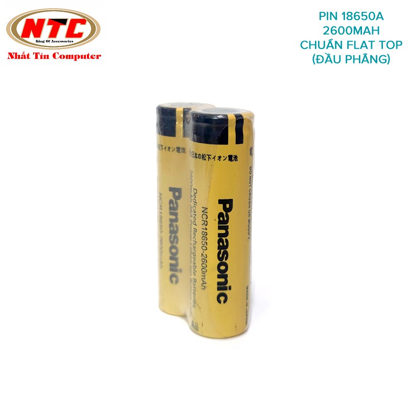 Combo 2 viên pin sạc 18650 Panasonic NCR18650 dung lượng 2200mah 3.7v max 4.2v đúng chuẩn (Vàng)