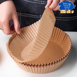 Giấy nến vàng khay lót nồi chiên không dầu 1 tệp 50 tờ cực tiện không gây hỏng nồi-ảnh thật