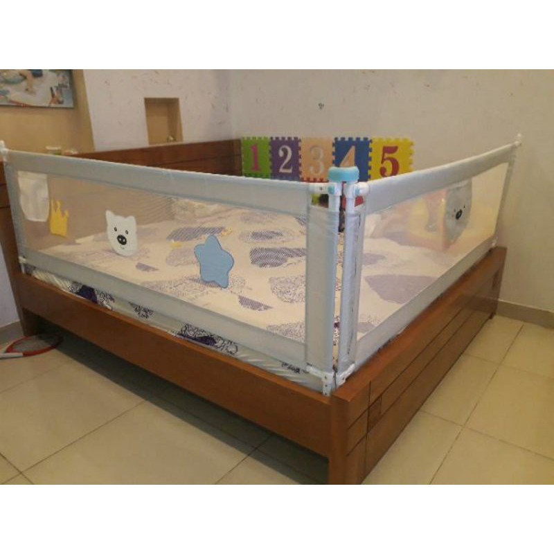 Thanh chắn giường BABY KIDS bản nâng cấp 2021,  lắp đặt dễ dàng, nâng hạ thuận tiện, An toàn cho trẻ nhỏ  (Giá 1 thanh)