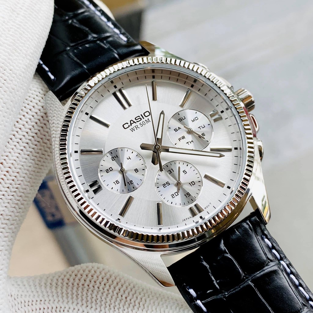 ĐỒNG HỒ NAM DÂY DA CASIO MTP 1375L-7AV CAROT WATCH