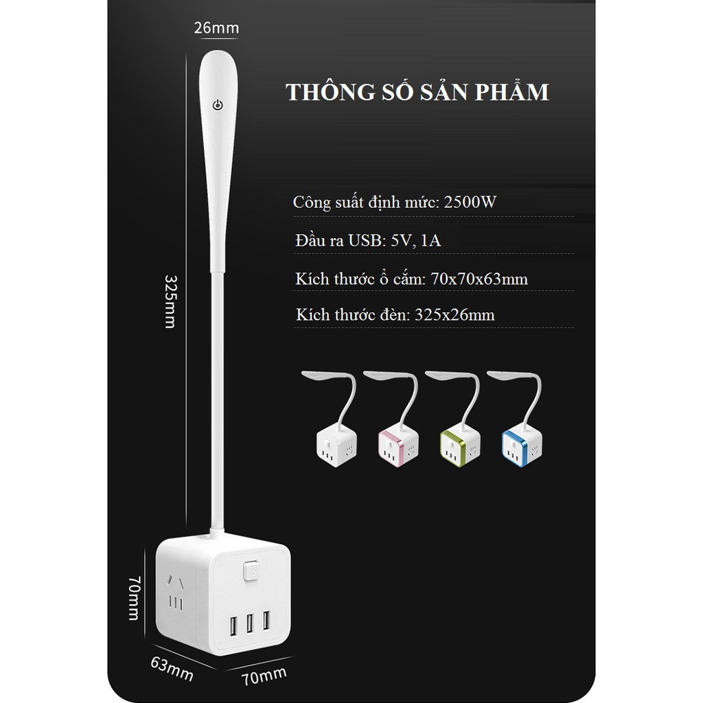 USB Hình khối Rubik Nhỏ Hình Khối Tích Hợp Đèn Led Thông Minh - Ổ cắm kỳ diệu Hình vuông Xốp đa chức năng