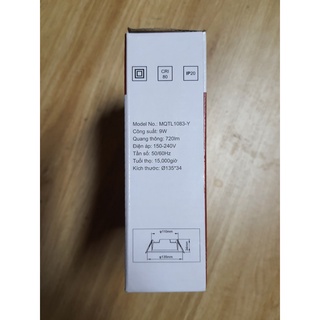 Đèn LED downlight âm trần đổi màu 9w phi 110 Yankon