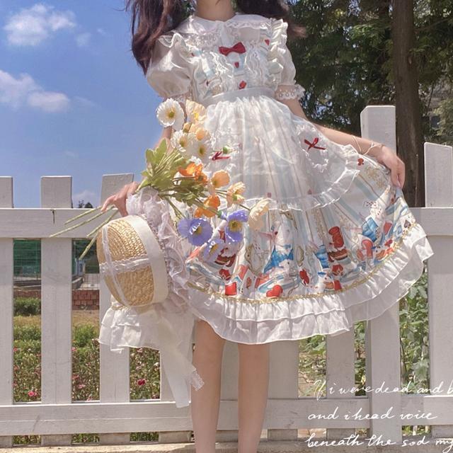 Bán chạy ~ niliman ~ Hàng chính hãng Đầm lolita Alice afternoon tea jsk dây đeo dễ thương cho nữ sinh