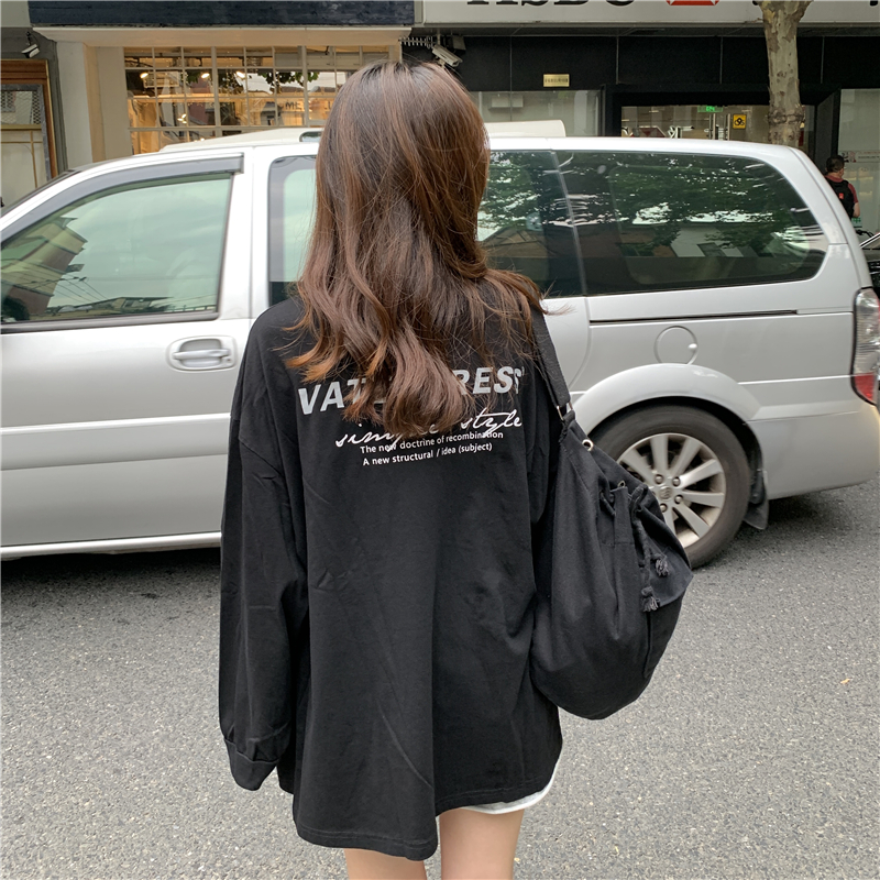 Áo Thun Tay Dài Cổ Tròn In Hoạ Tiết Thời Trang Mùa Thu Trẻ Trung