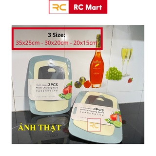 Thớt kháng khuẩn, thớt nhựa, bộ thớt lúa mạch 3 món kháng khuẩn, chống ẩm mốc