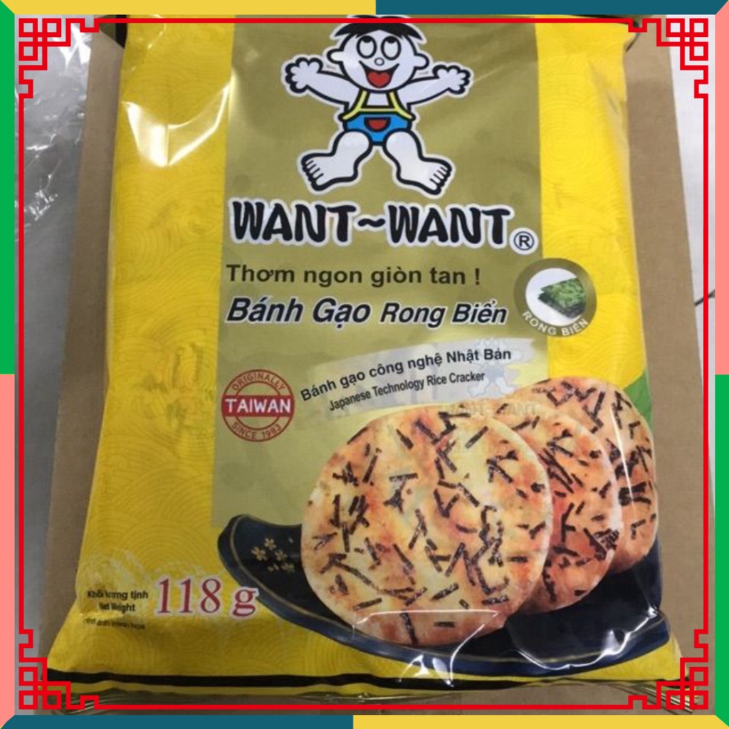 Bánh gạo rong biển Want _ want bịch 118g ( Đại lý Ngọc Toản)