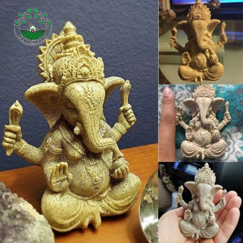 [whcart]Ganesha Buddha sculpture figurine luck god lucky charm decoration for home car office