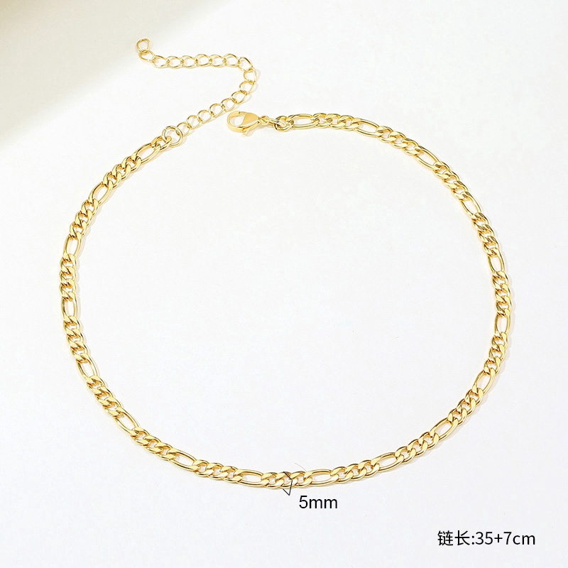 Vnox Bộ dây chuyền + vòng tay bằng thép không gỉ mạ vàng thanh lịch