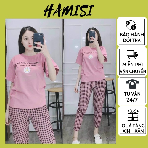 Đồ Bộ Nữ Set Bộ Dài Thun Thêu Đồ Bộ Mặc Nhà Đẹp DB2 1 HOA CÚC DÀI