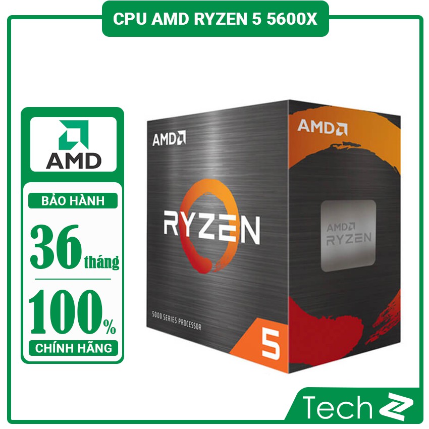 CPU AMD Ryzen 5 5600X (3.7 GHz Upto 4.6GHz / 35MB / 6 Cores, 12 Threads / 65W / Socket AM4) | BigBuy360 - bigbuy360.vn