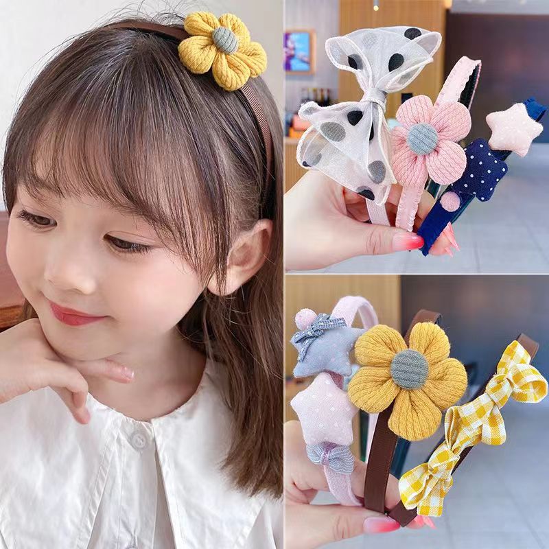 Băng Đô Đính Nơ Hoa Dễ Thương Dành Cho Bé Gái