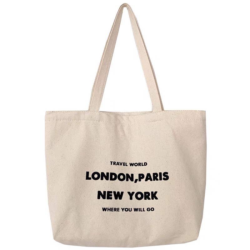 Túi tote vải canvas cao cấp Newyork khổ vuông cá tính