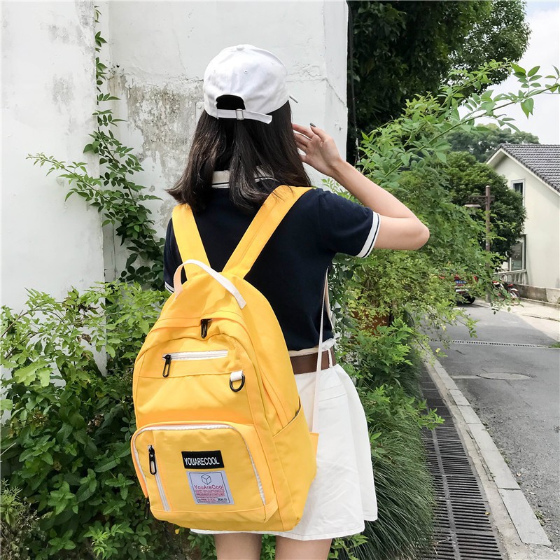 [Video thật] Balo chống nước ulzzang đựng laptop, A4 You are cool TX34