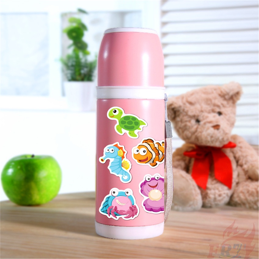 50 Miếng dán mẫu 02 chủ đề thế giới đại dương vui nhộn chống nước trang trí thời trang
