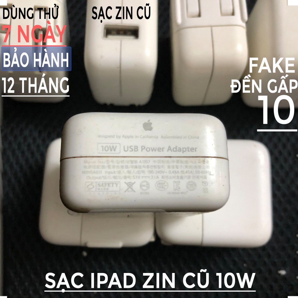 Củ sạc Ipad, iphone 10w chân dẹt zin cũ, sạc ổn định không loạn chip - Uni Shop