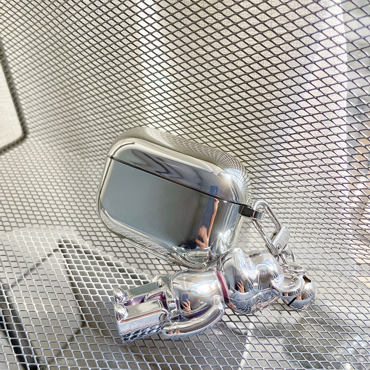 Vỏ Bảo Vệ Hộp Đựng Tai Nghe airpods 1/2 pro Kết Nối Bluetooth Bằng tpu Mềm Mạ Điện Và Hình Gấu Hoạt Hình
