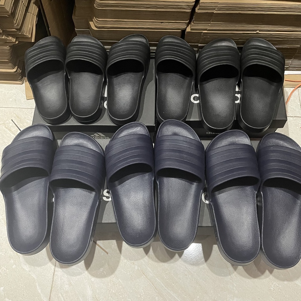 XẢ KHO Dép adidas MÀU XANH ĐEN FULL đúc nguyên khối, dép quai ngang nam nữ unisex thể thao êm chân siêu bền