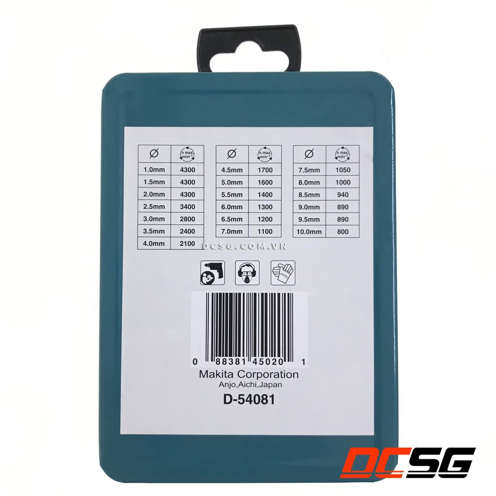 Bộ 19 mũi khoan kim loại HSS-R Makita D-54081| DCSG
