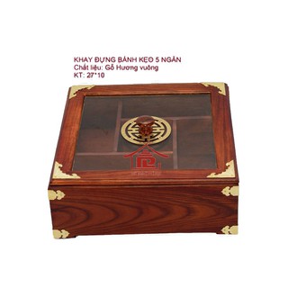 Khay đựng bánh kẹo gỗ vuông