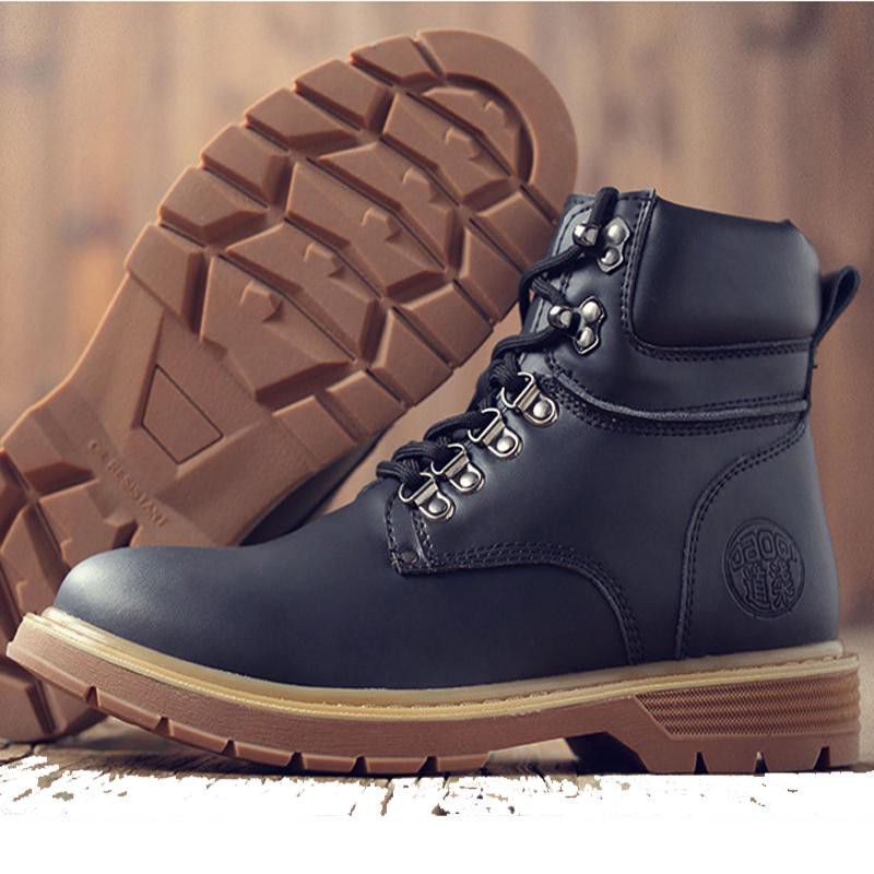 Giày boot nam cổ cao,phong cách Hàn Quốc,phối cùng khoá cài dây giầy cực ngầu-801 | BigBuy360 - bigbuy360.vn