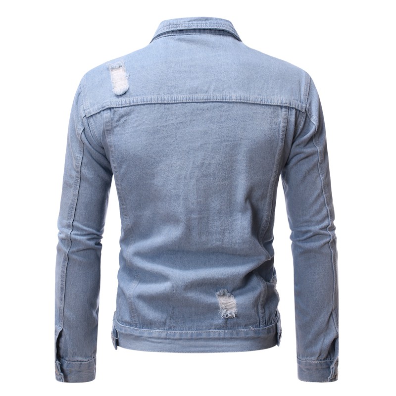 Áo Khoác Denim Màu Trơn Phối Túi Giả Thời Trang Mùa Xuân 2020 Cho Nam