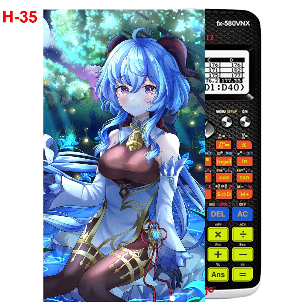 Decal Máy tính CASIO fx570, fx580...anime Gemshin Impact (38 mẫu khác nhau)