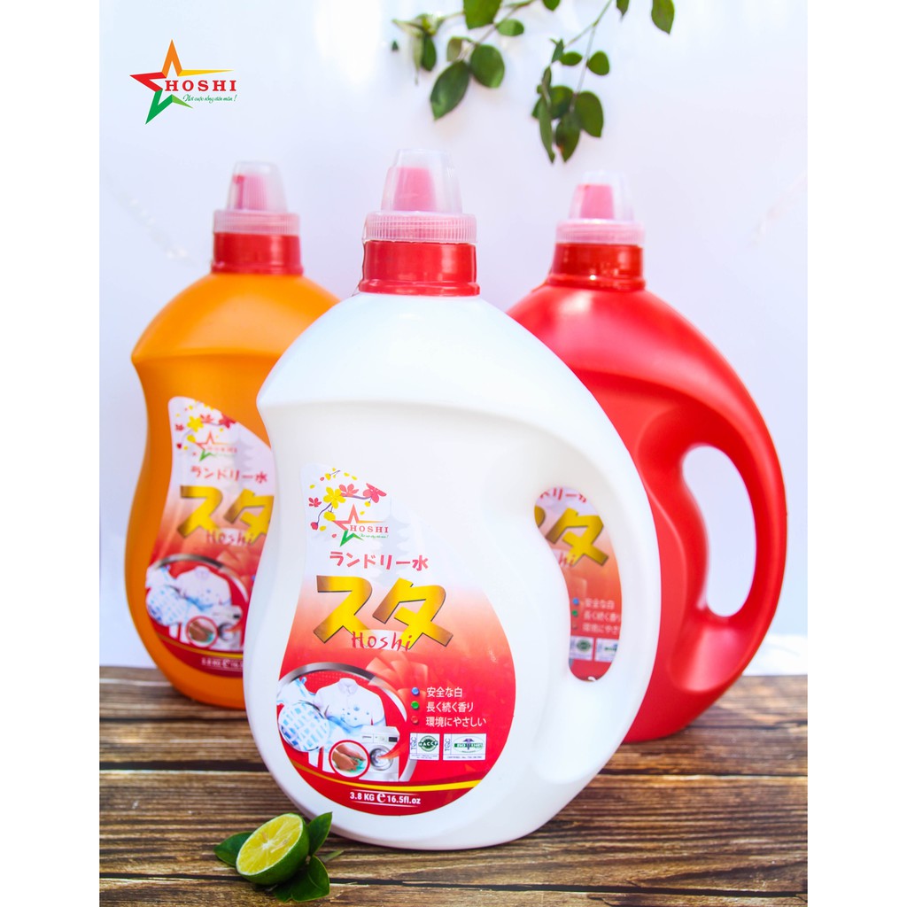 Nước giặt xả hương nước hoa 3.8L giặt sạch, lưu hương thơm lâu, nước giặt quần áo đậm đặc dành cho giặt tay và giặt máy