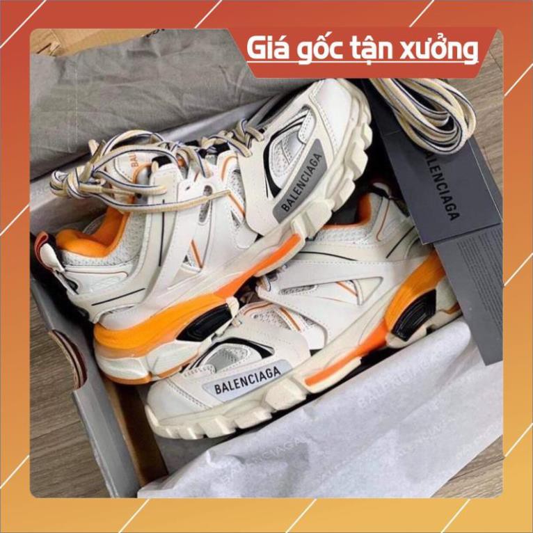 [FreeShip+ Hàng Cao Cấp] Giầy balen track 3 cam trắng 1:1, Giày thể thao nam nữ Full phụ kiện (ảnh thật)