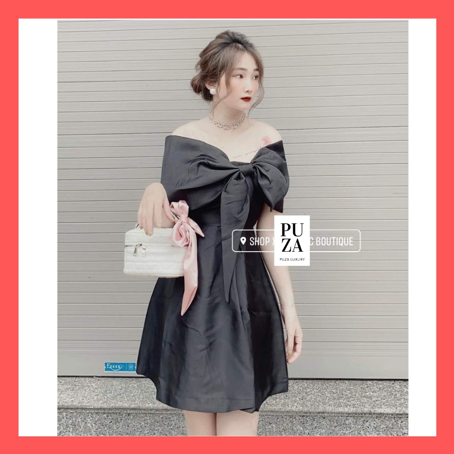 Váy thiết kế xòe,váy nơ ngực hở vai cực xinh đáng yêu,tôn dáng | BigBuy360 - bigbuy360.vn