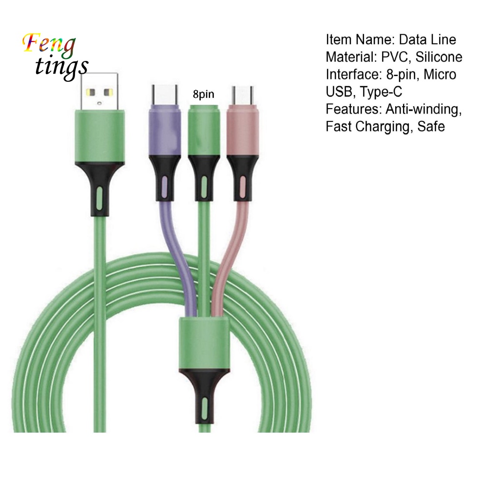 Dây Cáp Sạc Dữ Liệu Micro USB Type-C 8-pin Bằng Silicone