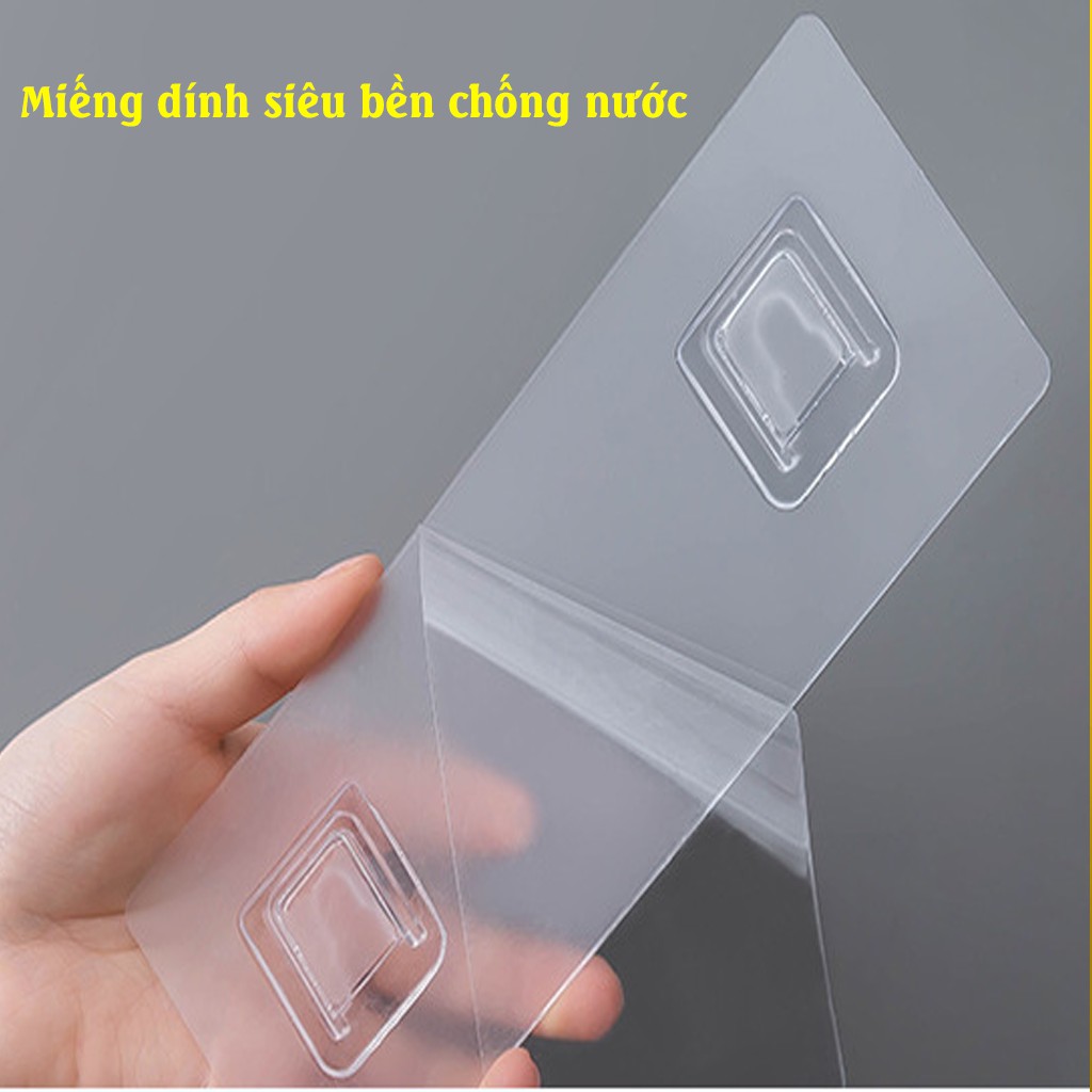 Kệ Để Đồ Nhà Tắm, Phòng Bếp - Kệ Dán Tường Đa Năng Có Móc Treo Khăn Tắm Tiện Lợi