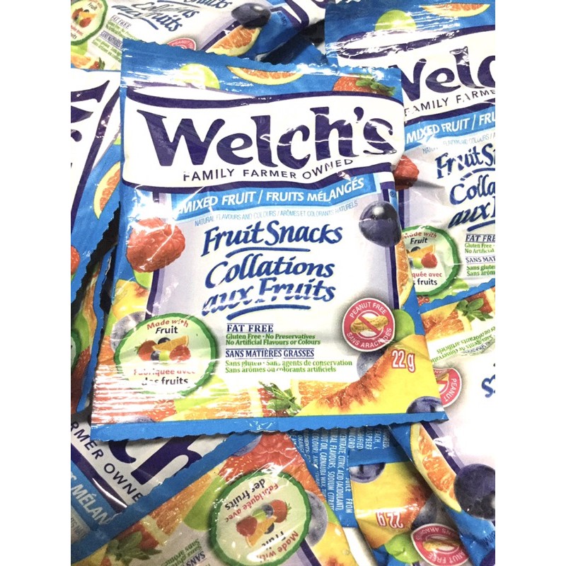 Combo 5 gói kẹo dẻo Welch’s Fruit Snacks