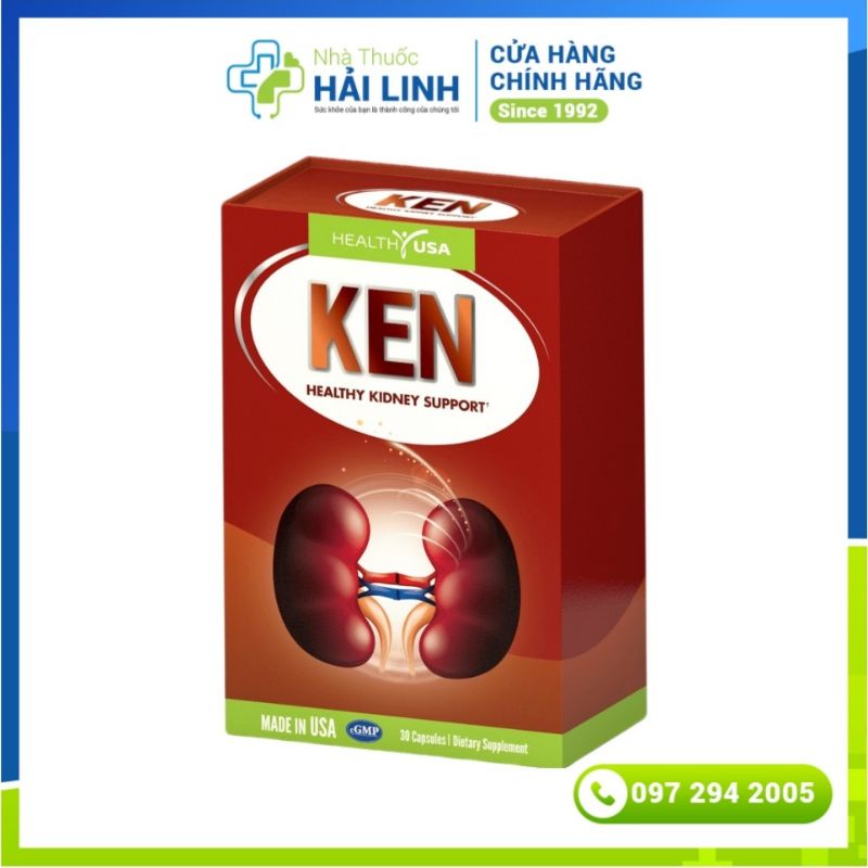 Viên uống Bổ thận Ken Health Usa ⚡ Nhập khẩu Mỹ ⚡ Hộp 30 viên Giúp giảm tiểu đêm, yếu sinh lý