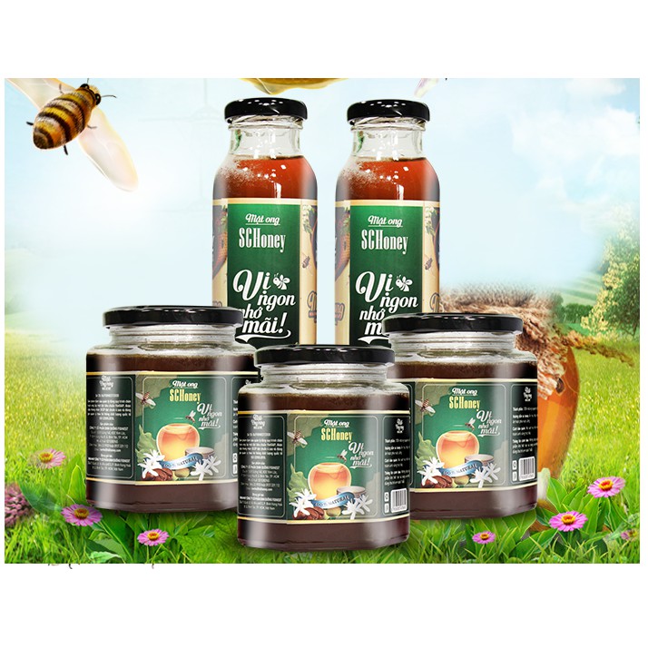 NP - COMBO 5 LỌ MẬT ONG HOA RỪNG (380G/CHAI) + 5 CHAI MẬT ONG HOA XUYẾN CHI