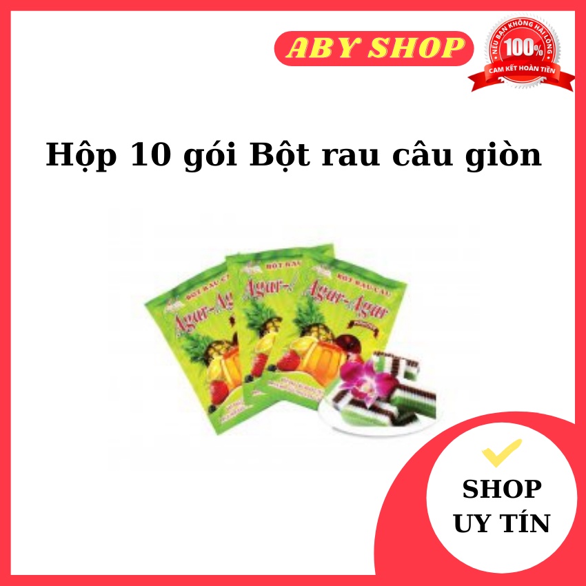 Hộp 10 gói Bột rau câu giòn ⚡ GIÁ SỐC ⚡ bột Agar Hoàng yến rovin chuyên dụng làm các món rau câu