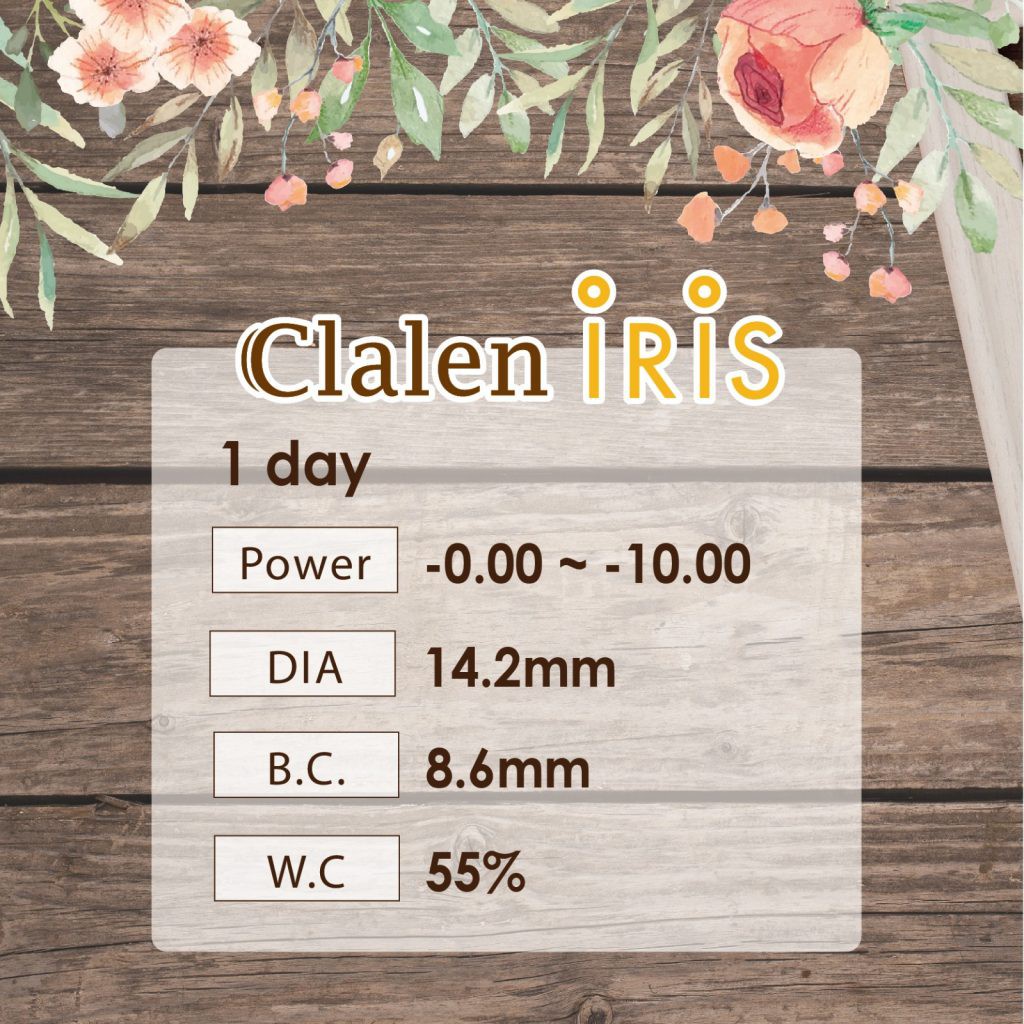 [Sử Dụng 1 Ngày] Kính áp tròng Hàn Quốc Clalen Iris màu Jazz Black có độ [độ từ -1,00 → -10,00]