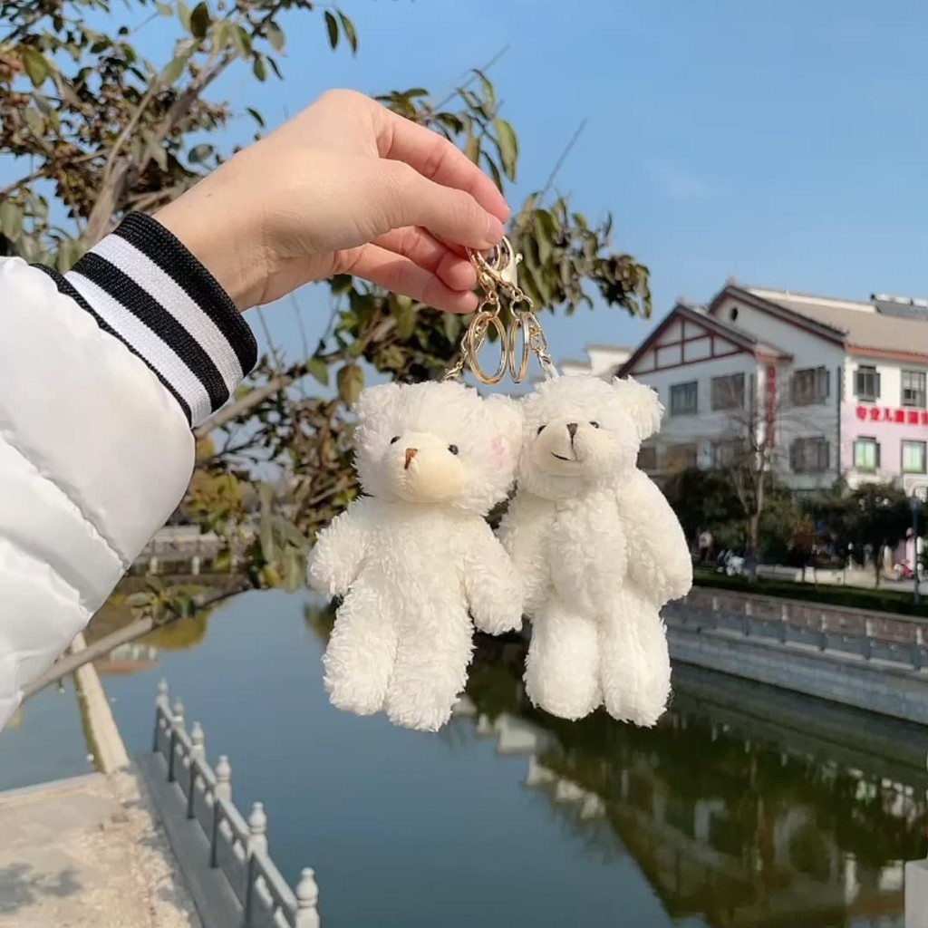 Móc khóa gấu bông trang trí dễ thương (cute) cho balo , cặp sách